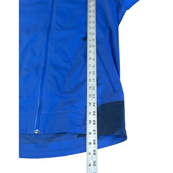 Patagonia Rain Jacket Mens Size Medium Hooded Elbow Patches Blue Full Zip EUC - Picture 4 of 11